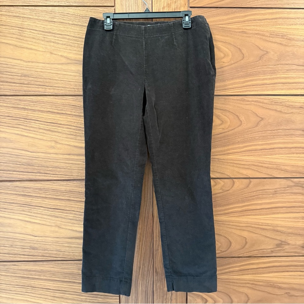 J. Jill Brown Corduroy Flat Front Straight Leg Low Rise Women's Fall Pants Sz 6